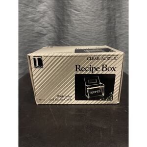 Tamus Clear Acrylic Recipe Box, Vintage New